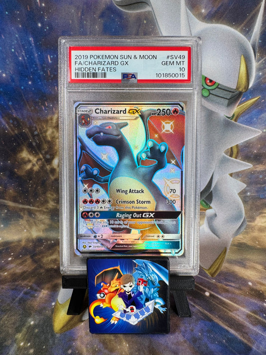 Pokémon TCG Hidden Fates Charizard GX SV49/94 Shiny PSA10