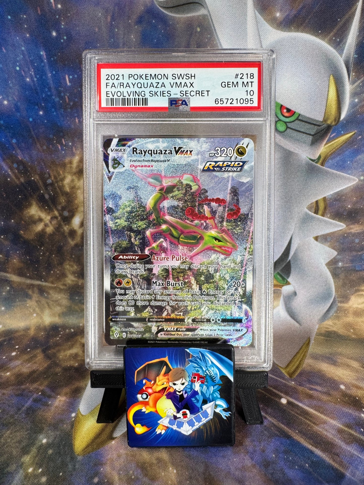 Pokemon TCG Evolving Skies Rayquaza Vmax 218/203 PSA10